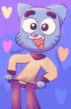 "Gumball Wattersom" - Made in Procreate Pocket, 2025