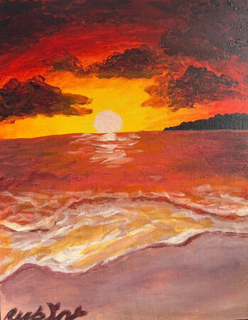 Relax - 11x14 Acrylic Painting, 2025 (email me if you want to buy this. It is $50 :3)